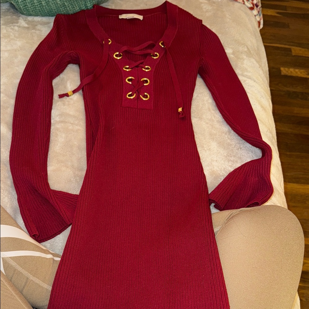 Michael Kors Red Long Sleeve Dress